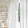 Mosquitero coreano transfronterizo Coupang con acabado semi-opaco para sala de estar y balcón, cortinas blancas con perforaciones y plisados, hecho a medida