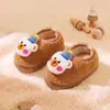 Chinelos de algodão Little Deer Mili, peludos e fofos com design de urso de desenho animado, chinelos peludos sem cadarço antiderrapantes para uso interno para mulheres