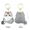 Porta-Cartão de Acesso com Tema de Gato, Alto Valor Estético, Design Fofo de Gato Laranja Tricolor, Chaveiro de Couro, Compatível com Localizador, Presente Criativo