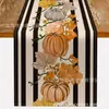 Nuevo Camino de Mesa de Halloween Estampado de Calaveras Ambiente Festivo Decoración de Mesa de Comedor Aislamiento Térmico Antideslizante Camino de Mesa de Lino