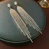 Pendientes de Cadena Larga con Garras Exageradas y Pedrería para Mujer Estilo 2026, Pendientes de Borla Transfronterizos Europeos y Americanos, Pendientes de Moda para Mujer