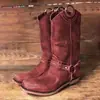 19 Otoño Comercio Exterior Nueva Hebilla de Cinturón Botas de Motocicleta de Tacón Bajo Botas Martin Botas de Caña Alta Botas Romanas Amazon deseo