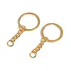 Chaveiro de Metal com Extensão de Corrente de Quatro Seções Acessórios de Joalheria DIY Anel de Chaveiro Pingente para Bolsa de Boneca