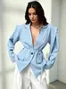 En stock: Blazer de mujer estilo europeo y americano 2026, elegante, entallado y con cinturón, con hombreras, una prenda exterior versátil