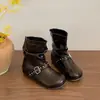 Nuevas botas cortas de otoño e invierno que aumentan la altura, botas de lujo ligero 2026, zapatos de mujer, botas de mujer de nicho occidental, estilo retro, estilo británico casual