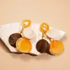 Pendientes Geométricos de Flor de Resina Transfronterizos Europeos y Americanos Otoplastias Maillard Otoño e Invierno Diseño Nicho de Gama Alta Joyería para Orejas Venta al por Mayor