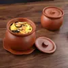 Olla de Cerámica para Sopa y Guiso con Tapa en Agua Snack Hotel Catering Olla para Sopa Estilo Chino Pera Asada Olla para Guisar de Arena Púrpura para el Hogar