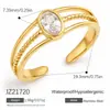 Pulseira de Aço Inoxidável Cruzada Fashionável Tendência Estilo Ins Corrente para Dorso da Mão Cravejada com Zircônia Banhada a Ouro 18K Real À Prova d'Água Resistente à Descoloração Joia para Mão