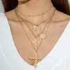 Collar con Colgante de Cruz Hueca Vintage Incrustada de Diamantes Transfronterizo Europeo y Americano, Zirconia Cúbica Multicapa en Forma de Y Estilo Gótico