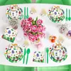Mm227 Insecto Mariquita de Siete Puntos Libélula Fiesta Festival Pancarta de Fiesta 8 Personas Set de 4 Piezas Plato de Papel Servilleta Vaso de Papel