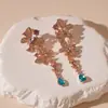 Brincos de Franja Pendentes Borboleta Cravejados com Diamantes Doces, Elegantes Europeus e Americanos, Luxo Leve, Estilo Nicho, Brincos de Alta Qualidade para Mulheres