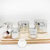 Botella de Crema con Tapa de Rosca Plateada Galvanizada, Botella de Vidrio Sellada para Crema Facial, Botella de Muestra para Crema de Ojos, Envase Cosmético con Logo Personalizable