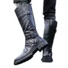 Botas Botas de Caña Alta para Hombre Botas de Trabajo Botas de Cuero para Ciclismo y Motocicleta Botas de Otoño Zapatos de Hombre Talla Grande Botas Impermeables