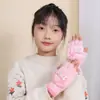 Guantes de Manopla para Niños y Niñas Niñas Medio Dedo Invierno Engrosados Cálidos Cinco Dedos Niños Niños Bebé Escritura Otoño e Invierno