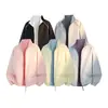 Chamarra con Bloques de Color y Cuello Alto con Logo Personalizado para Hombres y Mujeres, Marca de Moda, Elegante Chamarra Dopamina para Adolescentes, Ropa de Abrigo para Hombres