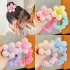 Tiara de Cabelo para Meninas Estilo Coreano Fofa Flor Lantejoulada Coque Tiara de Cabelo Elástico Alto Rabo de Cavalo Acessório de Cabelo de Flor para Menina