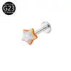 Aretes de Aleación de Titanio F136 Barra C Barra T Caramelo Arcoíris Estrella Corazón Joyería para Piercing Labio Uña Anillo para Labio