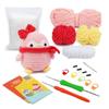 Boneca de pinguim trançada transfronteiriça, material de bolsa, gancho, música, feito à mão, faça você mesmo, terno de lã tricotada