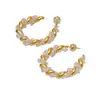 Pendientes de Aro de Cristal de Alta Gama para Mujer, Aros de Declaración de Moda para el Día a Día, Accesorios para Orejas con Diseño de Nicho, Nuevos Estilos en Oro y Plata