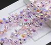 Agujero Horizontal Cristal de Fresa Cristal Facetado Cuentas Sueltas Bombilla de Luz Perlas Destellantes Accesorios para Joyería Hecha a Mano DIY Decoración Colgante para Coche