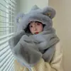 Gorro de Lana Tejido Cálido para Otoño e Invierno para Mujer, Gorro con Protección para los Oídos para Mamá Ciclista, Gorro Integrado con Bufanda, A Prueba de Frío