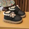 Botas de Neve de Inverno para Meninas com Forro de Fleece, Solado Macio, Antiderrapante, Sapatos de Algodão Princesa para 3-6 Anos, Botas de Algodão Quentes para Crianças