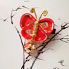 Grampo de Cabelo Borboleta Acessório de Cabelo Sino Crianças Traje Tang Grampo com Franja Traje Antigo Cheongsam Hanfu Acessórios Acessório de Cabelo Flor