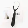 Jk Corbata Negra Estilo Universitario Japonés Cremallera Perezosa Sin Corbata Uniforme Académico Pajarita Decorativa para Estudiantes Mujeres Corbata DK para Hombres
