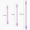 Espátula Colher Cosmética para Creme e Base Líquida, Mini Espátula de Silicone de Cabeça Dupla para Resíduos de Frascos Leves, Espátula Raspadora para Geleia Alimentícia