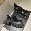 Mocasines de punta cuadrada con suela gruesa para mujer, nuevo estilo de verano con velcro, zapatos de cuero suave, zapatos de vestir JK estilo británico para mujer