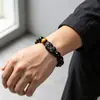 Pulsera de obsidiana negra y ojo de tigre con un amuleto Pi Xiu, que incluye una cuenta del Sutra del Corazón, adecuada para hombres y disponible para venta al por mayor