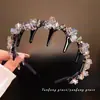 Diadema de Cristal para Mujer Estilo Nuevo, Exquisita Diadema Coreana con Dientes de Agarre, de Gama Alta y Elegante con Pedrería, Diadema Versátil