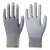 Guantes de palma con recubrimiento de PU fino protección laboral resistentes al desgaste antideslizantes nylon blanco recubierto guantes libres de polvo antiestáticos