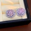 Aretes de Flor Vintage de Circonita con Micropavé para Mujer, Aguja de Plata S925, Diseño Elegante, Aretes de Lujo Ligero de Alta Gama con Diamantes