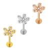 Brincos Parafuso Pequena Flor de Zircônia Para Osso da Orelha da Mulher Joias Para Piercing Brincos Para Lábio Anel Para Lábio Piercing No Corpo Humano