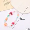 Cadena para Teléfono Móvil Oso Fresa Nuevo Lindo Dibujo Animado Funda para Teléfono Móvil Accesorios Colgantes Cordón para Teléfono Móvil de Perlas Mixtas Cuerda Corta Anti-pérdida
