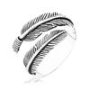 Anillo de aleación de plumas transfronterizo europeo y americano, anillo retro desgastado con apertura ajustable, unisex, para pareja, anillo de plata tailandesa en stock