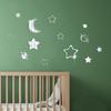 Espejo decorativo estrella Luna de Amazon transfronterizo 1 mm acrílico pegatinas de pared tridimensionales disposición de la habitación del dormitorio Pared