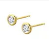Pendientes de burbuja de diseño ins de nicho estilo coreano, pendientes geométricos minimalistas redondos con textura de circón de plata de ley S925 para mujer