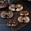 Ornamentos Naturais Coloridos de Fatias de Caracol Caracol Crisântemo Paleontologia Concha Fóssil Espécimes Minerais Ensino de Ciências para Crianças