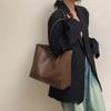 Bolsa vintage grande capacidade feminina 2025 nova bolsa tote estilo coreano moderna bolsa de ombro moderna