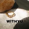 Anillo de Diamantes de Doble Capa Yuyu Jewelry Anillo en Forma de V para Mujer Lujo Accesible Nicho Acero Titanio Chapado en Oro Diseño que No se Desvanece Ins