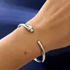 [02] Europa transfronteriza y Estados Unidos pulsera de apertura simple con cabeza de leopardo animal moda cheetah liso personalidad joyería de moda