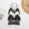 Spice Girl Un Triángulo Negro Copa Hermoso Espalda Sujetador Cuello Halter Color Contraste Interior Sexy Francés Sling Ropa Interior Pecho Pequeño Fina