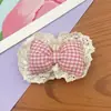Tecido Estilo Coreano Xadrez Laço DIY Roupas Infantis, Sapatos, Meias, Presilhas de Cabelo, Elásticos de Cabelo, Acessórios de Cabelo Simples Flor de Renda, Materiais Decorativos