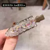 Novo Estilo de Primavera Colorido Presilha de Cabelo de Cristal com Strass, Presilha Bico de Pato Sem Costura, Presilha Lateral de Alto Padrão, Presilha para Franja e Aplique de Cabelo, Acessório de Cabelo
