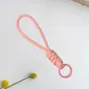 Cordão Colorido com Nó para Celular Criativo Curto Trançado Cordão para Capa de Celular Chaveiro Desmontável Alça Anti-Perda 13cm