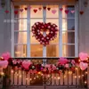 Amazon Más Vendido Transfronterizo Día de San Valentín Guirnalda de Bolas Rosas en Forma de Corazón Colgante de Puerta Decoración de Ambiente para Fiesta del Día de San Valentín Chino Adornos