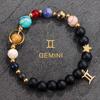 12 Pulseras de Doce Constelaciones, Pulseras de Cristal para Mujeres y Hombres, Abalorios Hechos a Mano, Piedras Naturales, Ocho Planetas, Estilo Popular Transfronterizo