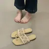 Sandálias Chuyuji de Dedo Trançadas para Mulheres, Novo Estilo Verão 2026, Sandálias Planas de Dedo para Uso Externo, Estilo Resort, Moda de Nicho
